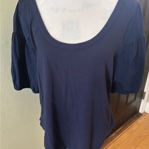 Lane Bryant Blue Relaxed Short Sleeve Blouse
